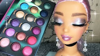 ASMR Makeup on Doll Head Ice Queen Look Whispered [upl. by Carce]