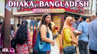 Beautiful Dhaka City Walking Tour 🇧🇩 Bangladesh in 4K ASMR Sound [upl. by Nylehtak]