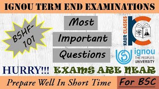 BSHF101 Part1  Most Important Questions  MCQs Based New Format  For BABComBSc  TEE  IGNOU [upl. by Ireland]