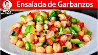 ENSALADA DE GARBANZOS  VickyRecetaFacil [upl. by Elleinnod]