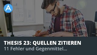 THESISABC Tipp 23 Quellen richtig zitieren  11 typische Fehler und Gegenmittel [upl. by Bikales624]