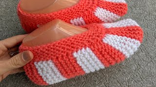 Flat Knit Striped Slippers Socks [upl. by Wolpert]