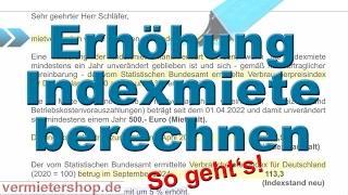 Indexmiete Erhöhung berechnen und geltend machen  So gehts  Mustertext  Vermietershopde [upl. by Sherwynd]