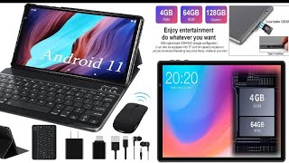 FACETEL Tablet 10 inch Android Tablet with Keyboard 4GB RAM 64GB ROM TF 128 GB 8000mAh [upl. by Dyl549]