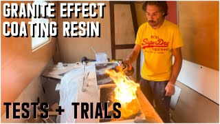 553 Coating Resin granite tests and trials [upl. by Airekahs]