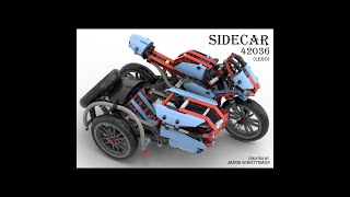 MOC Lego 42036 Motorcycle with Sidecar  Oldalkocsi  Beiwagen [upl. by Cornall]