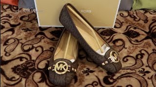 MICHAEL KORS FULTON MOC  MINI MK LOGO 49T8FUFR1B PVC BALLET FLAT  UNBOXING [upl. by Dao]