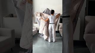 How to change bed sheets with your partner without a fight😂 shorts bed couple viralchannel fyp [upl. by Nakashima]