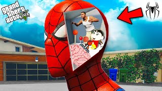 Shin Chan amp Dhanu Dino Controlling Spider Man amp Got all Super Powers Dhanu Anna GTA 5 in Telugu [upl. by Aihsinat]