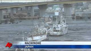 Tsunami Slams Japanese Coast After Quake [upl. by Sondra]