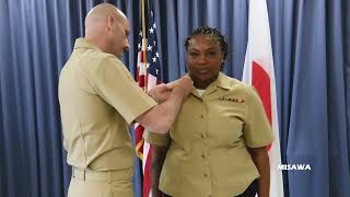 Naval Air Facility Misawa held a frocking ceremony to congratulate new promotees [upl. by Ultun]