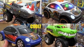 Awesome Toy Cars Road Rippers Crocodile and Rhino Wheelie Monster Trucks  Beetle Cars [upl. by Lawry]