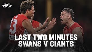 Last Two Minutes Sydney Swans v GWS Giants  Qualifying Final  AFL [upl. by Puett786]