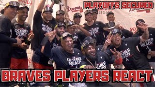 Braves advance to Playoffs Players React [upl. by Jutta255]