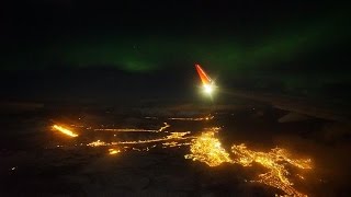 4K NORTHERN LIGHTS FILMED OUT OF PLANE  SONY A7SII [upl. by Annorah]