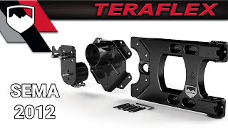 TeraFlex JK HD Hinged Carrier amp Adjustable Spare Tire Mount  SEMA 2012 [upl. by Mayrim188]