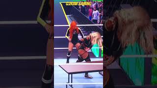 Becky Lynch burned in the face still kicked out WWE 2K24 [upl. by Enirtak]