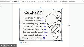 Ice Cream Poem  Google Docs [upl. by Ahsoet147]