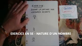 Exercice  Nature dun nombre  Chapitre fractions 5e [upl. by Udell]