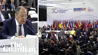 Delegates walk out of OSCE as Sergei Lavrov begins speaking [upl. by Yremogtnom]