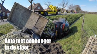 4K BERGING  AUTO MET AANHANGER IN DE SLOOT [upl. by Range]