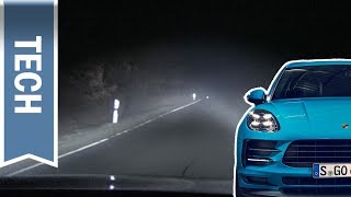 LED Scheinwerfer im Porsche Macan Porsche Dynamic Light System PDLS bei Nacht amp Nebel [upl. by Sergio139]