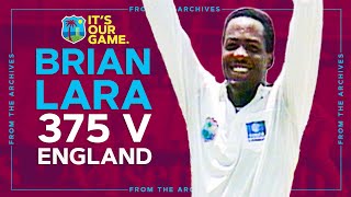 Brian Lara 375 v England  First World Record  Windies [upl. by Ellednek]