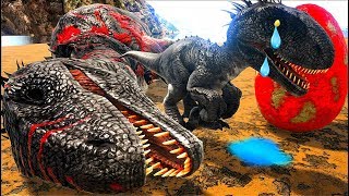 A História do Bebê quotPapaiquot Indoraptor Caçaram TODA Minha Família Dinossauros Ark Survival Evolved [upl. by Welbie]