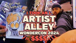 ART VLOG  WonderCon Artist Alley 2024  I lost MONEY my Artist alley Goals Disney Land trip [upl. by Yssirc]