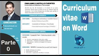 Como hacer un curriculum vitae introducción  parte 0 [upl. by Ihsakat775]