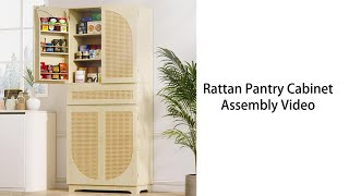 Rattan Pantry Cabinet Assembly Video [upl. by Nimocks969]