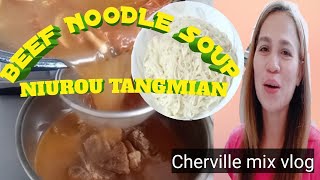 HOW TO COOK TAIWANS FAVORITE AND FAMOUS BEEF NOODLE SOUPNIURO TANGMIANCherville mix version [upl. by Leahcimauhsoj539]