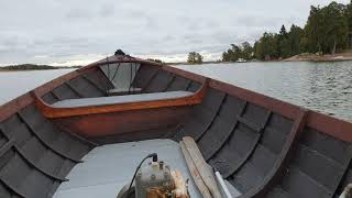 Old wooden motorboat beautiful engine sound [upl. by Sirrep]