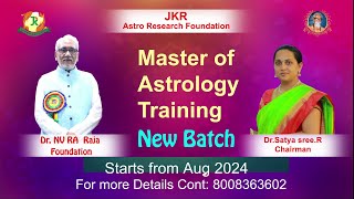 NEW Batch Starts From Aug 2024  Master of Astrology Training Program by NV RA Raja [upl. by Carlson]