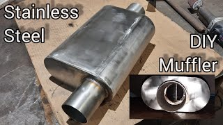 Homemade 3 Inch Exhaust Muffler  Stainless Steel [upl. by Hackathorn]