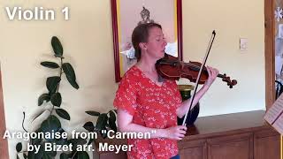 Aragonaise from quotCarmenquot  1st Violin Part [upl. by Nezam]