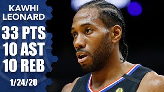 Kawhi Leonard records his first career tripledouble in Clippers vs Heat  201920 NBA Highlights [upl. by Tulley]