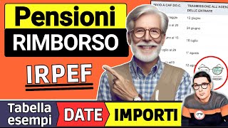 PENSIONI ✅ RIMBORSO IRPEF NETTO E CONGUAGLI 2024 ➜ TABELLE DATE ESEMPI INPS 730 IMPORTI QUANDO [upl. by Airrehs607]