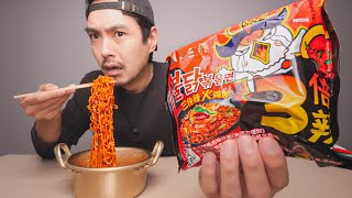 First time trying 3X Fire Noodles [upl. by Aelrac]