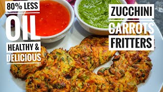 Air Fryer Zucchini Fritters  Courgette Fritters   Healthy 80  Less Oil  EktasKitchen [upl. by Marnie]