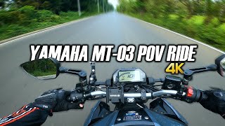 YAMAHA MT03 RAW POV RIDE 4K  itsmojoe [upl. by Glendon]