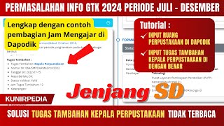 CARA MENGATASI TUGAS TAMBAHAN KEPALA PERPUSTAKAAN TIDAK TERBACA DI INFO GTK PADA JENJANG SD [upl. by Klos768]