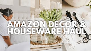 AMAZON HOME DECOR HAUL BEDDING HOME DECOR amp KITCHEN ESSENTIALS 2022  LAUREN ALEXANDRIA [upl. by Shiller106]