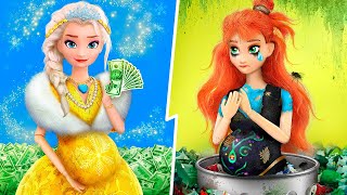 Rich Elsa and Broke Anna with Their Babies  32 Frozen DIYs [upl. by Shaina]