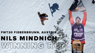 FWT20 Fieberbrunn Austria  Nils Mindnich Snowboard Men Winning Run [upl. by Eimaraj]