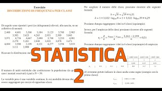 STATISTICA Esercizi  2 Distribuzioni di frequenza per classi [upl. by Marysa]