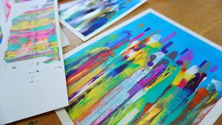 Squeegee Art Trend On 3 Different Surfaces  Abstract Acrylic Paint Techniques [upl. by Asreht]