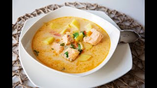 Norwegische Lachssuppe das leckere und einfache Rezept mit Fisch [upl. by Elysia]