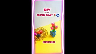 Superr Clay🌷🧿Flower Vase 💙shorts creative clayart ARTwithSakshi [upl. by Naahsar]