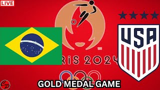 2024 PARIS OLYMPICS BRAZIL vs USA WOMENS SOCCER GOLD MEDAL GAME LIVE GAME CAST amp CHAT [upl. by Pauline53]